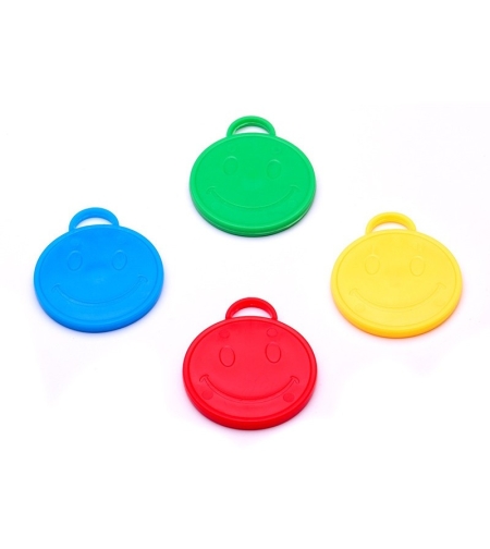Set 4 Greutati pentru Baloanele cu Heliu, Flippy, 32 grame, 8 grame Fiecare, Plastic, Forma Smiley Face, Multicolor