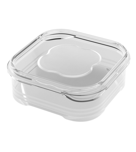Caserola Alimentara, Flippy, Cutie pentru Pastrare a Alimentelor, Cutie Depozitare pentru Frigider, Sigilata Dreptunghiulara, din Plastic, 12 x 12 x 4.5 cm, 350ml, Transparent