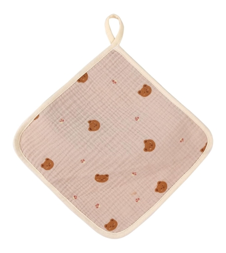 Prosop Absorbant, Flippy, din Bumbac, 25 x 25 cm, Model Ursuleti, cu Agatatoare, Crem