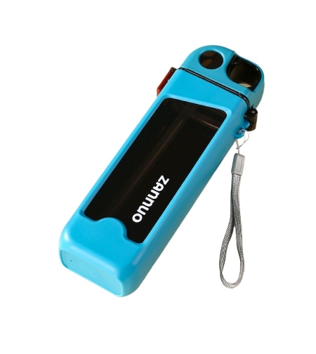 Sticla de Apa pentru Sport, Flippy, 350 ml, cu Pai si Capac, 23x7x4.4 cm, Buton de Blocare, din PC, Bleu