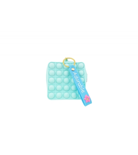 Jucarie antistres din silicon, Flippy, Pop It Now and Flip It, Portofel patrat, Verde/Bleu