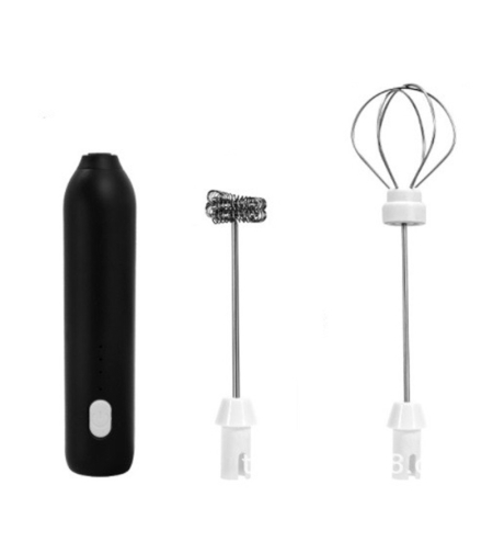Mixer Spuma Lapte, Flippy, Electric cu Incarcare USB, Bauturi Calde/Reci, Maner Izolat Termic, Otel Inoxidabil, pentru Latte, Ciocolata Calda, Cappuccino, Frappe, Usor de Folosit, 2 Accesorii, Negru