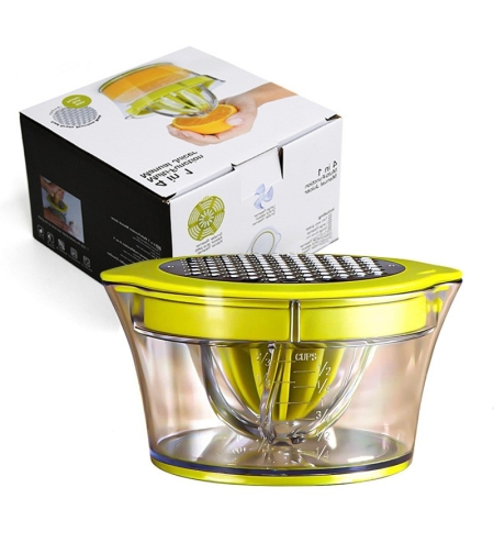 Storcator de Fructe 2 in 1, Flippy, cu Razatoare si Separator Ou, 14.8 x 8 x 13 cm, Verde