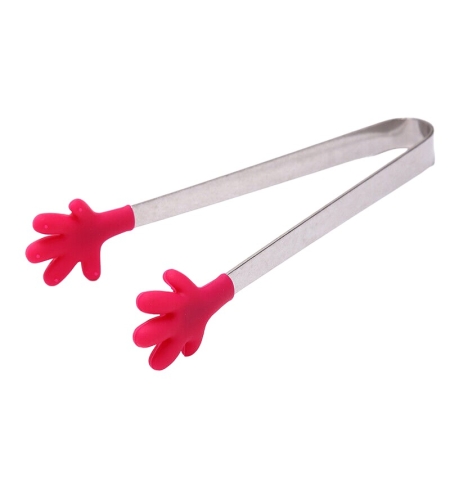Cleste Creativ pentru Mancare, Flippy, Model Manute din Silicon, 14.5x3 cm, Rezistent la Temperaturi Inalte si Coroziune, Rosu