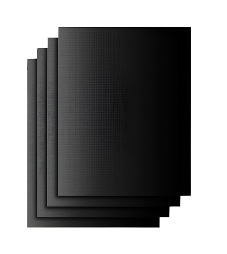 Set 4 Folii Antiaderente din Teflon, Flippy, Multifunctionale, Rezistente la Apa si Temperaturi Ridicate, pentru Gratar, Cuptor, BBQ Grill, 40x33 cm, Negru