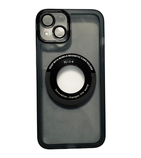 Husa protectie Flippy pentru Apple iPhone 14 Plus decupaj logo, magnetica, Protectie Camera, Negru