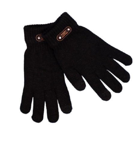 Manusi de Barbat, Flippy, Model Tricotat, Functie Touchscreen (ecran tactil), Material Acril, Manseta Elastica, Interior Catifelat, Marime Universala, Negru