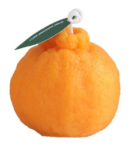 Lumanare Parfumata, Flippy, Model Portocala Mica, Ardere 10h, 140 g, 7 x 7 cm, Parfum de Portocala, Portocaliu