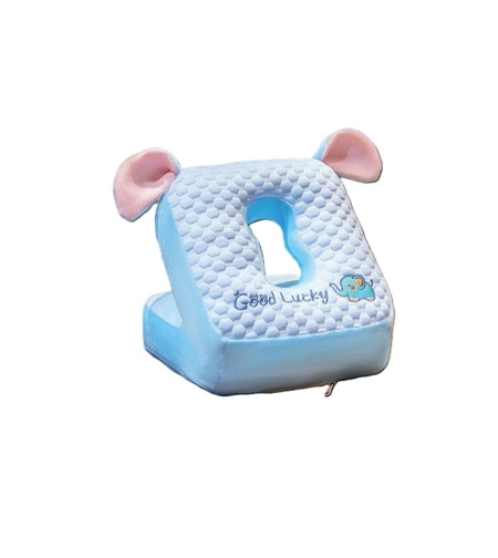 Perna din Spuma, Flippy, pentru Birou, Calatorii, Pauze, Model Elefant, Microfibra, 30x35x30 cm, Albastru
