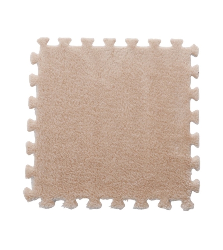Set 10 Piese Covor tip Puzzle, Flippy, Spuma EVA, Pufos, 30 x 30 x 1 cm, Crem