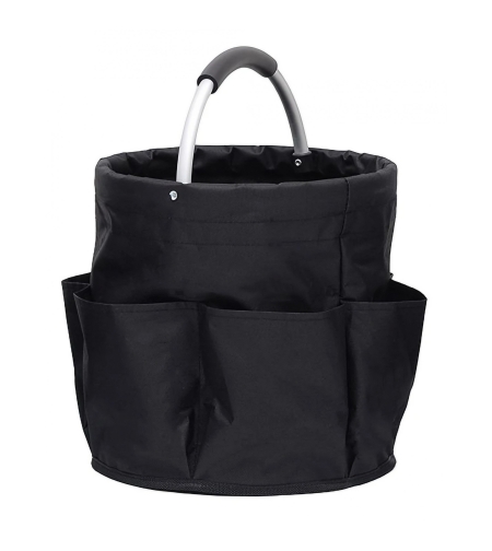 Geanta Cos pentru Scule de 17L, Flippy, Buzunare Exterioare, Cos de Picnic Portabil, Cos pentru Plaja, Cos pentru Curatenie, din Material Oxford 600 D, 28 x 28 x 28 cm, Negru