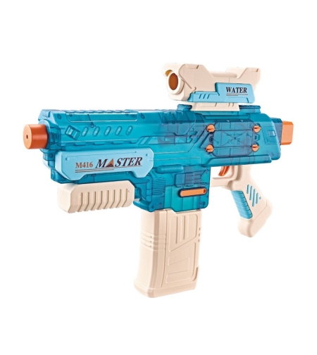 Pistol cu Apa Electric, Flippy, +6 Ani, Rezervor 500 ml, Incarcare USB, din Plastic, 43 x 5.5 x 30 cm, Albastru