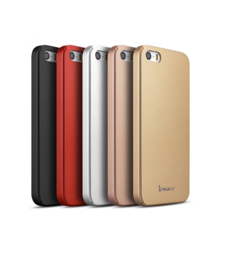 Husa Apple iPhone 5/5S/SE IPAKY Full Cover 360 Auriu cu Folie Cadou