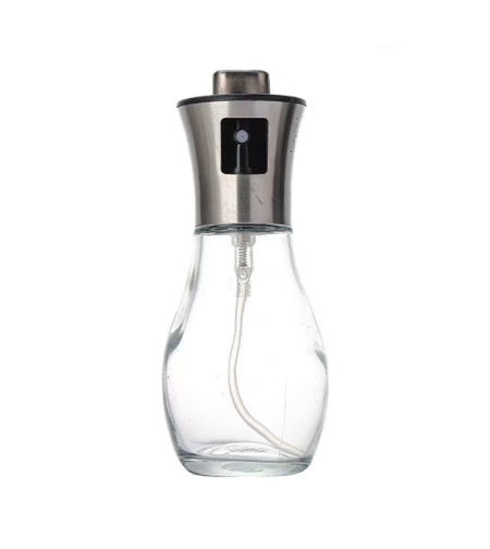 Sticla de ulei cu Pulverizator, Flippy, Sticla pentru Lichide de Bucatarie, Otet, Sos, 16.7 x 5.2 cm, Volum 200 ml, Gri
