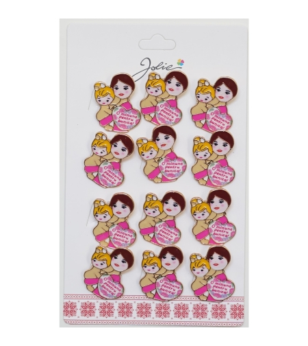 Set 12 Brose Martisor Primavara cu Mesaj O Minune Pentru Bunica