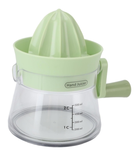 Storcator de Citrice Manual, Flippy, Rezistente, Usor de Folosit si Depozitat, Durabil, Calitativ, 16.5x13cm, Transparent/ Verde