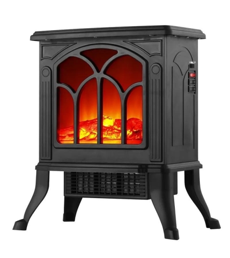 Semineu Electric, Flippy, cu Efect Flacara, 1500/1200W, Incalzire PTC, 220 V, din Plastic Ignifug, 38 x 23 x 45 cm, Negru