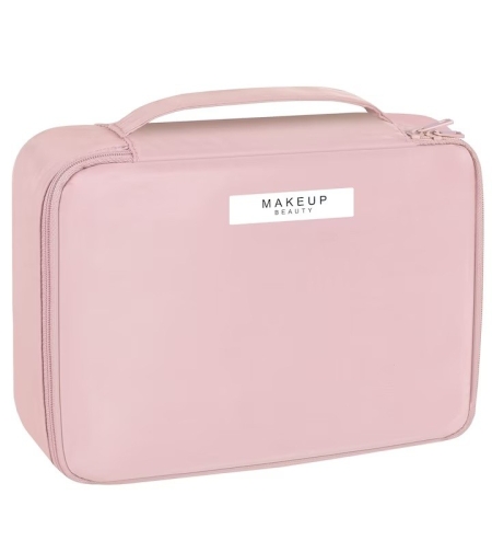 Geanta de Calatorie, Flippy, pentru Cosmetice si Articole de Toaleta, Material Impermeabil, 2 in 1, Portfard Interior Detasabil, 23 x 16 x 8 cm, Roz
