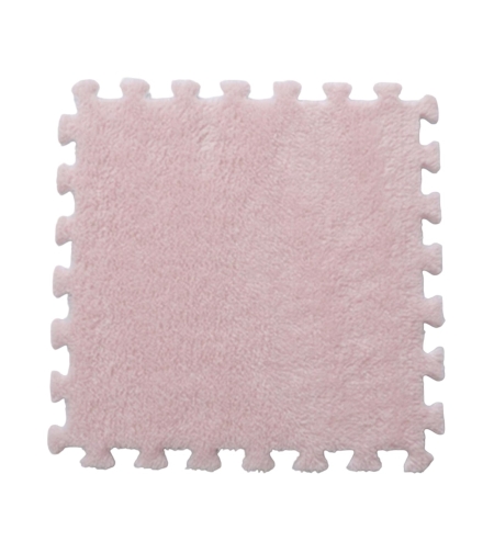 Set 10 Piese Covor tip Puzzle, Flippy, Spuma EVA, Pufos, 30 x 30 x 1 cm, Roz Pudrat