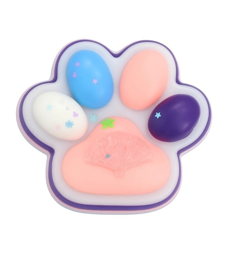 Jucarie Antistres Squishy, Flippy, cu Revenire Lenta, Squeeze Toys, Model Cat Paw, 12.5x10.5 cm, 220g, +3 Ani, din TPR, Model 1, Multicolor
