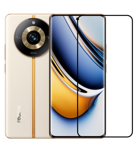 Folie Sticla Securizata, Flippy, Compatibila cu Realme 11 Pro, Full Glue, Margini Negre, Transparent