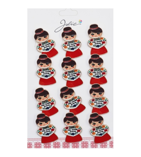Set 12 Brose Martisor Primavara Fata Din Toata Inima