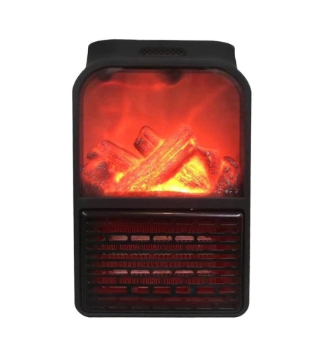 Mini Aeroterma Puternica Portabila Flippy, Putere 500W, Mini radiator electric cu Display LCD, efect de semineu si flacara, cu telecomanda