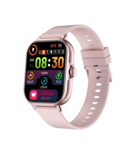 Ceas Smartwatch, Flippy, Editia H15, Apeluri Bluetooth, Afisaj 1.81 inch, Rezolutie 240 x 284, Puls, Siri, Baterie 180 mAh, Roz Auriu