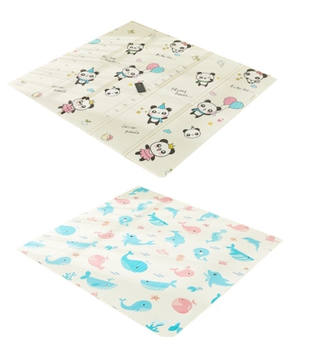Covoras de Joaca pentru Copii Termic cu 2 Fete, Flippy, Model Ursuleți si Delfini, cu Spuma, Impermeabil, Antiderapant, 200cm x 180cm x 1cm