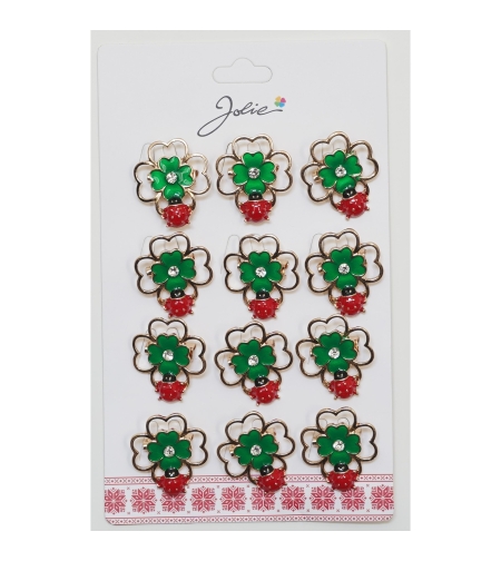 Set 12 Brose Martisor Primavara Trifoi Dublat cu Buburuza pe Ea