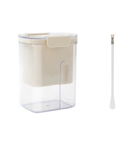 Kit Presa Pentru Branza, Flippy, Filtru de Iaurt, Strecuratoare de Iaurt Grecesc, Filtru de lapte, 18x9.7x13 cm, Lingura Alba 20x1.6 cm, Alb