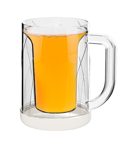 Cana Frigorifica cu Gheata, Flippy, 14.2 x 10.4 x 14.7 cm, Plastic, 800 ml, Transparent