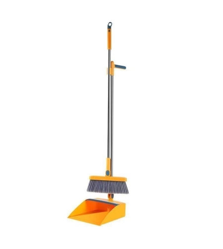 Set Matura si Faras cu Coada Detasabila, Flippy, cu Dinti de Pieptene pentru Curatare Matura, rotativ, pliabil, Otel inoxidabil si Polipropilena, portocaliu