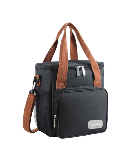 Geanta Termo-Izolanta, Flippy, Multifunctionala, 1 Compartiment Principal, 1 Buzunar Lateral Exterior, Impermeabila, Manere si Bretea de Umar, 25x22x15 cm, Negru