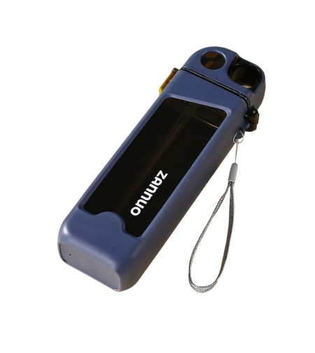 Sticla de Apa pentru Sport, Flippy, 350 ml, cu Pai si Capac, 23x7x4.4 cm, Buton de Blocare, din PC, Albastru