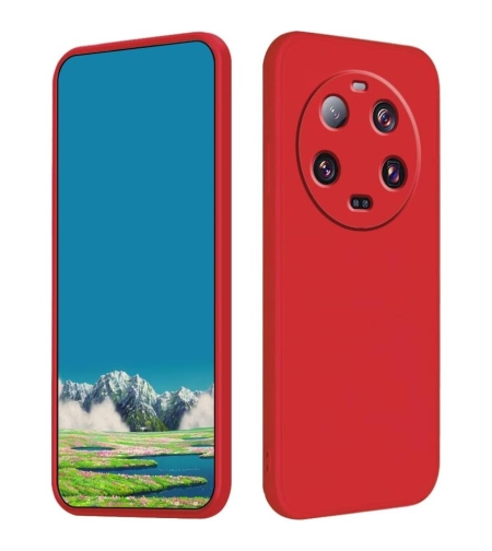Husa de Protectie, Flippy, pentru Xiaomi 14 Ultra, Liquid Silicone, cu Microfibra pe Interior, Protectie Antisoc, Compatibil Incarcare Wireless, Rosu