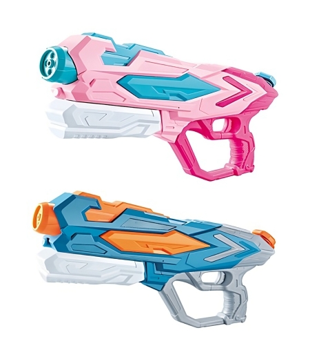 Set 2x Pistol cu Apa pentru Copii, Rezervor, Pentru Piscina/Plaja, Flippy, 6ani+, Roz + Albastru, 4 duze, 900 ML