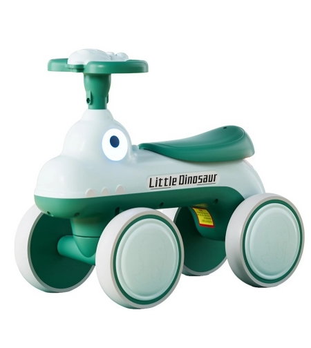 Bicicleta Pentru Copii, Flippy, Fara Pedale, Cu Patru Roti, Din Plastic Rezistent, Fara BPA, Cu Muzica Si Lumini, Model Dinozaur, 50x27x40 Cm, Verde