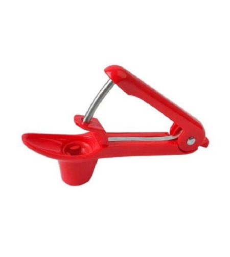 Dispozitiv de Scos Samburi, Flippy, Manual, cu 1 Gaura, pentru Cirese/Masline, 20.5 x 3.8 x 13 cm, din ABS+Otel Inoxidabil, cu Maner, Rosu