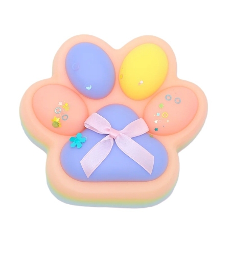 Jucarie Antistres Squishy, Flippy, cu Revenire Lenta, Squeeze Toys, Model Cat Paw, 12.5x10.5 cm, 220g, +3 Ani, din TPR, Model 3, Multicolor