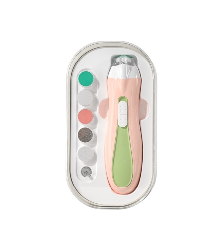 Pila Electrica, Flippy, pentru Copii si Bebelusi, din ABS, 6 Accesorii, cu Lumina LED, 9.5 x 6 x 17 cm, Verde/Roz