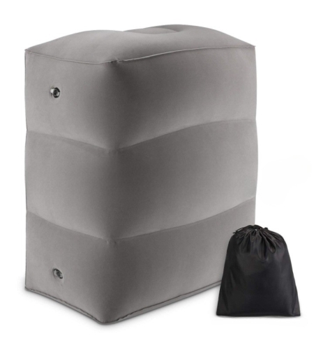 Perna Gonflabila Multifunctionala, Flippy, pentru Picioare, Cap, 3 Straturi, Inaltime Reglabila, 17.8 x 25.4 x 42.9 cm, Gri Inchis