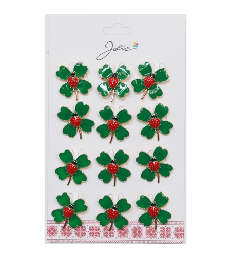 Set 12 Brose Martisor Primavara Buburza pe Trifoi cu Coada