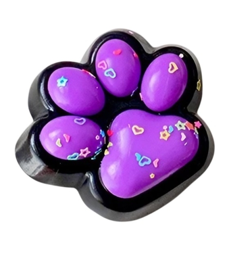 Jucarie Antistres Squishy, Flippy, cu Revenire Lenta, Squeeze Pinch Family, Model Labuta de Pisica, 6.8x6.2 cm, 55g, Ambalaj Transparent, Mov