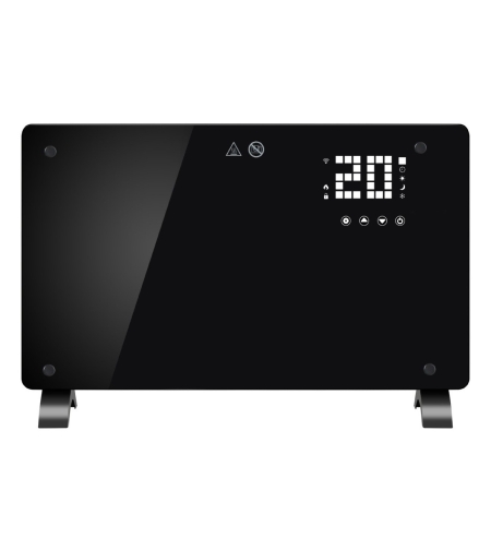 Convector Electric, Flippry, 2000W, Wi-Fi, Termostat, afisaj LED, Touch Screen, Control din Telefon, 82.3x12x45.6 cm, Negru