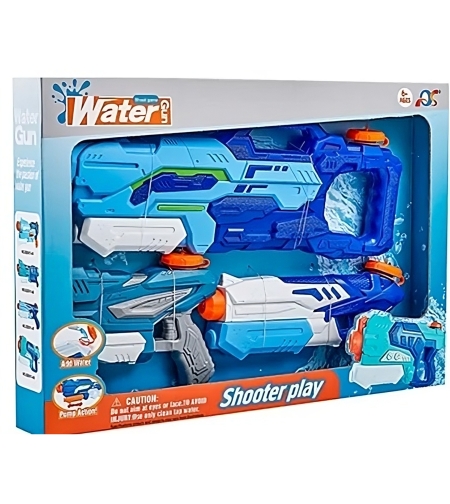 Set 3x Pistol cu Apa pentru Copii, Flippy, 6ani+, Albastru, 1x 1000 ML +  2x 300 ML
