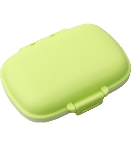 Organizator medicamente, Plastic, 8 compartimente, 0.1 L, Verde, Flippy, 11 x 7 cm