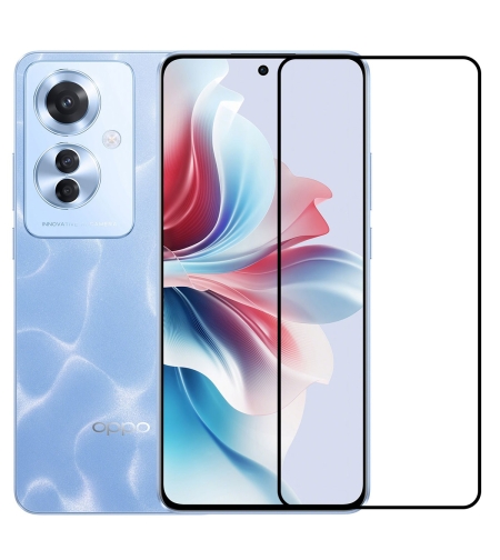 Folie Sticla Securizata, Flippy, Compatibila cu Oppo Reno 11F, Full Glue, Margini Negre, Transparent
