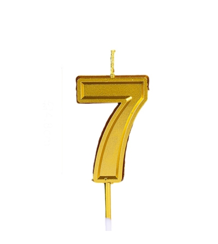 Lumanare pentru Tort Cifra 7, Flippy, 4.8 cm, Aniversare, Aurie