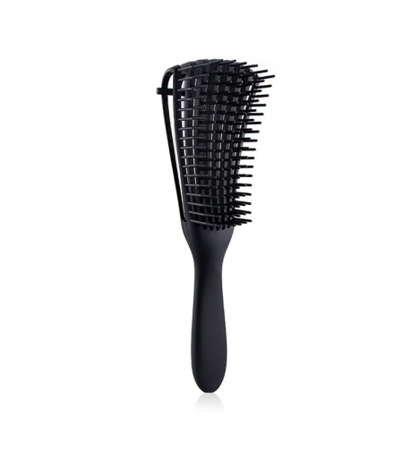 Perie Flexibila, Flippy, pentru Descurcat Par Cret/Umed si Uscat, 8 Brate Mobile, din TPE, 24.5 x 4.5 x 2 cm, Negru